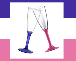 Bicchieri flute colorati in plastica